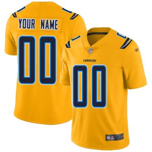 Fantastic Los Angeles Chargers Customized Gold Men's Stitched NFL Limited Inverted Legend Jersey
