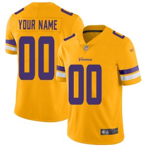Delightful Minnesota Vikings Customized Gold Men's Stitched NFL Limited Inverted Legend Jersey