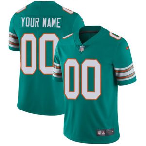 Premium Miami Dolphins Customized Aqua Green Alternate Stitched Vapor Untouchable Limited Men's NFL Jersey