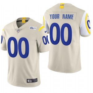 Stunning Los Angeles Rams Custom Men's  Bone 2020 Vapor Untouchable Limited NFL Jersey