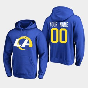 High quality Los Angeles Rams Custom Men's 2020 New Logo Royal Pullover Hoodie