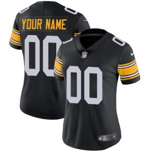 Premium Pittsburgh Steelers Customized Black Alternate Stitched Vapor Untouchable Limited Women's NFL Jersey