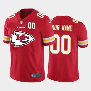 Superb Kansas City Chiefs Custom Red Men's  Big Team Logo Player Vapor Limited NFL Jersey