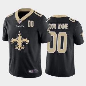Fantastic New Orleans Saints Custom Black Men's  Big Team Logo Player Vapor Limited NFL Jersey