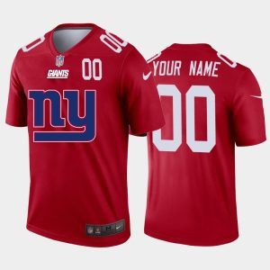 Amazing New York Giants Custom Red Men's  Big Team Logo Player Vapor Limited NFL Jersey