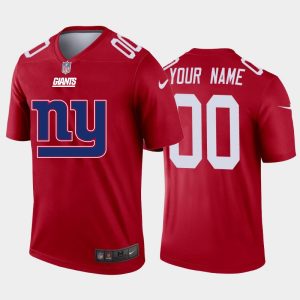 Stunning New York Giants Custom Red Men's  Big Team Logo Vapor Limited NFL Jersey