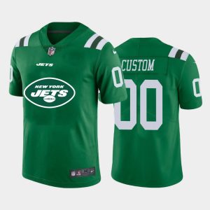 Delightful New York Jets Custom Green Men's  Big Team Logo Vapor Limited NFL Jersey