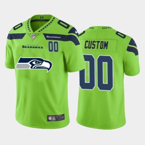 Exceptional Seattle Seahawks Custom Green Men's  Big Team Logo Player Vapor Limited NFL Jersey