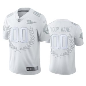 Stunning Los Angeles Rams Custom Men''s  Platinum NFL MVP Limited Edition Jersey