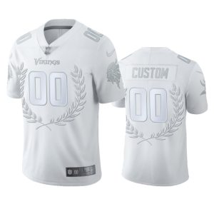 Exceptional Minnesota Vikings Custom Men''s  Platinum NFL MVP Limited Edition Jersey