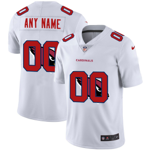 Top notch Arizona Cardinals Custom White Men's  Team Logo Dual Overlap Limited NFL Jersey