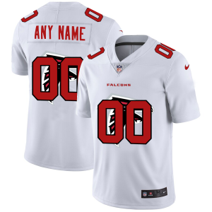 Exceptional Atlanta Falcons Custom White Men's  Team Logo Dual Overlap Limited NFL Jersey