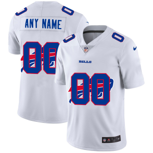 Delightful Buffalo Bills Custom White Men's  Team Logo Dual Overlap Limited NFL Jersey