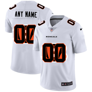 High quality Cincinnati Bengals Custom White Men's  Team Logo Dual Overlap Limited NFL Jersey