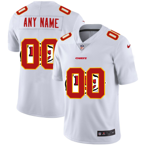 Exceptional Kansas City Chiefs Custom White Men's  Team Logo Dual Overlap Limited NFL Jersey