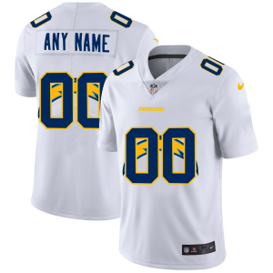 Premium Los Angeles Chargers Custom White Men's  Team Logo Dual Overlap Limited NFL Jersey