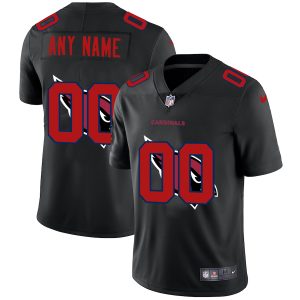 Amazing Arizona Cardinals Custom Men's  Team Logo Dual Overlap Limited NFL Jersey Black
