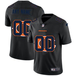 Exceptional Chicago Bears Custom Men's  Team Logo Dual Overlap Limited NFL Jersey Black