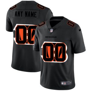 Outstanding Cincinnati Bengals Custom Men's  Team Logo Dual Overlap Limited NFL Jersey Black