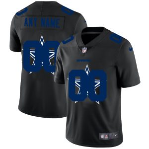 Exceptional Dallas Cowboys Custom Men's  Team Logo Dual Overlap Limited NFL Jersey Black