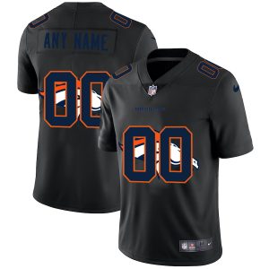Exceptional Denver Broncos Custom Men's  Team Logo Dual Overlap Limited NFL Jersey Black