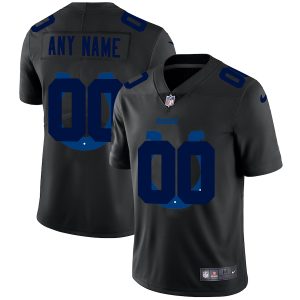 Stunning Indianapolis Colts Custom Men's  Team Logo Dual Overlap Limited NFL Jersey Black
