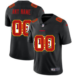 Superb Kansas City Chiefs Custom Men's  Team Logo Dual Overlap Limited NFL Jersey Black