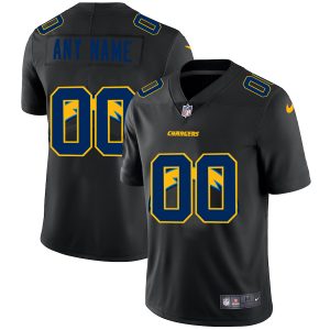 High quality Los Angeles Chargers Custom Men's  Team Logo Dual Overlap Limited NFL Jersey Black