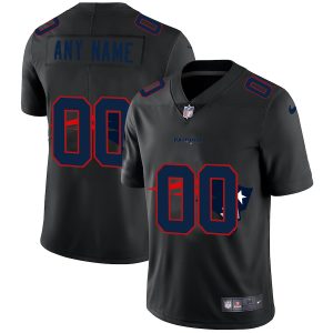 High quality New England Patriots Custom Men's  Team Logo Dual Overlap Limited NFL Jersey Black