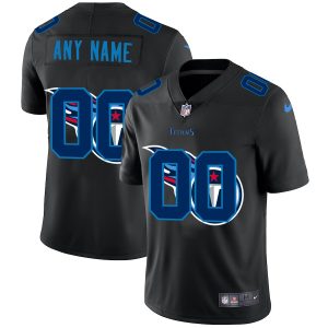 High quality Tennessee Titans Custom Men's  Team Logo Dual Overlap Limited NFL Jersey Black