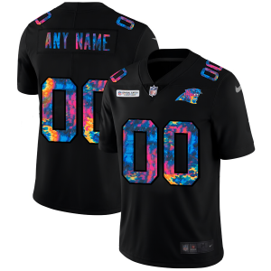 Fantastic Carolina Panthers Custom Men's  Multi-Color Black 2020 NFL Crucial Catch Vapor Untouchable Limited Jersey