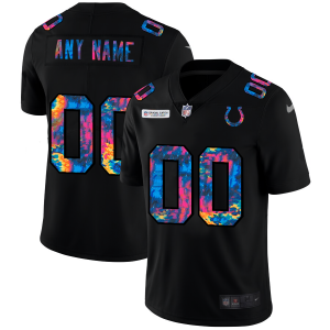 Exceptional Indianapolis Colts Custom Men's  Multi-Color Black 2020 NFL Crucial Catch Vapor Untouchable Limited Jersey