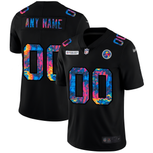 Exceptional Pittsburgh Steelers Custom Men's  Multi-Color Black 2020 NFL Crucial Catch Vapor Untouchable Limited Jersey