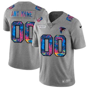 Amazing Atlanta Falcons Custom Men's  Multi-Color 2020 NFL Crucial Catch Vapor Untouchable Limited Jersey Greyheather