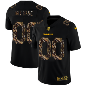 Amazing Baltimore Ravens Custom Men's Black  Flocked Lightning Vapor Limited NFL Jersey