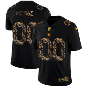 Top notch New York Giants Custom Men's Black  Flocked Lightning Vapor Limited NFL Jersey