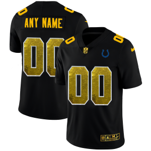 Amazing Indianapolis Colts Custom Men's Black  Golden Sequin Vapor Limited NFL Jersey