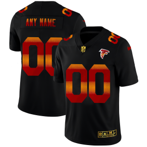 Amazing Atlanta Falcons Custom Men's Black  Red Orange Stripe Vapor Limited NFL Jersey