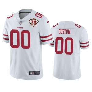 High quality 49ers Custom White Men's 75th Anniversary Stitched NFL Vapor Untouchable Limited Jersey