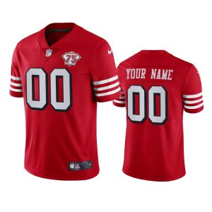 Fantastic 49ers Custom Red Rush Men's 75th Anniversary Stitched NFL Vapor Untouchable Limited Jersey