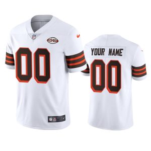 Delightful Cleveland Browns Custom  1946 Collection Alternate Vapor Limited NFL Jersey - White