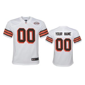 Delightful Youth Browns Custom  1946 Collection Alternate Game Limited NFL Jersey - White