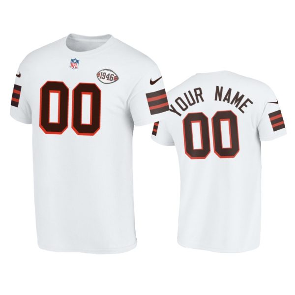 Fantastic Cleveland Browns Custom  1946 Collection T-Shirt White