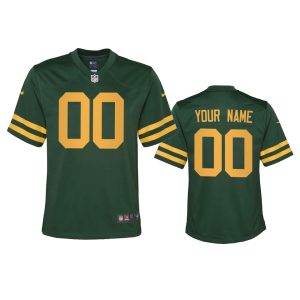 High quality Green Bay Packers Custom Youth  Alternate Game Player NFL Jersey - Green