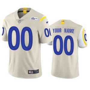 High quality Los Angeles Rams Custom Men's  Vapor Limited NFL Jersey - Bone
