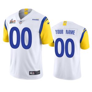 High quality Los Angeles Rams Custom Super Bowl LVI Patch  Alternate Vapor Limited NFL Jersey - White