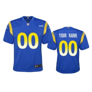 Top notch Los Angeles Rams Custom Youth  Game NFL Jersey - Royal