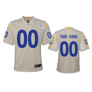 Premium Los Angeles Rams Custom Youth  Game NFL Jersey - Bone