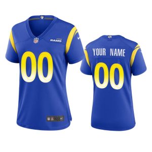 Amazing Los Angeles Rams Custom Women's  Game NFL Jersey - Royal