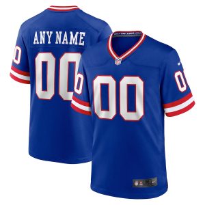 Stunning Men's New York Giants  Royal Classic Custom Game Jersey
